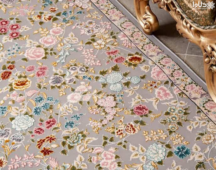 3.فرش دستبافت گل ابریشم ، یکی از انواع فرش دستباف ایرانی