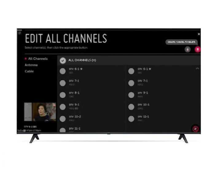 انتخاب کانال ها