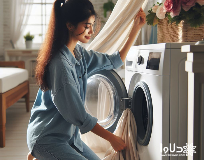 شستن پرده در ماشین لباسشویی ال جی
